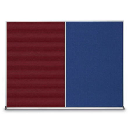 United Visual Products Triple Door Radius Corkboard, 72"X36", B UV8005-BRONZE-SURF
